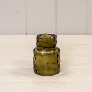 Large Olive Green Textured Candle Holder