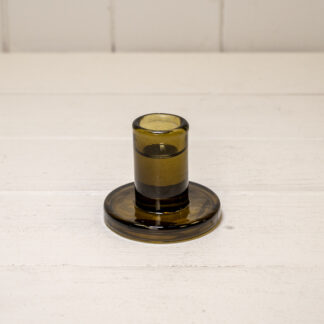 Olive Green Smooth Small Candle Holder