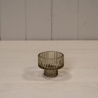 Smokey Brown Glass Candle Holder