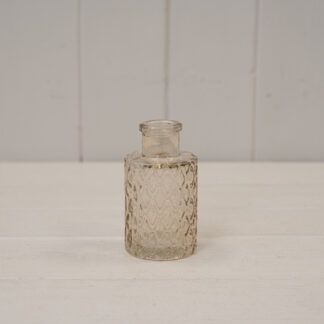 Smokey Brown Mini Geometric Glass Bottle