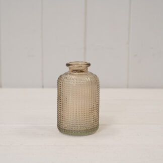 Smokey Brown Dimpled Glass Bottle