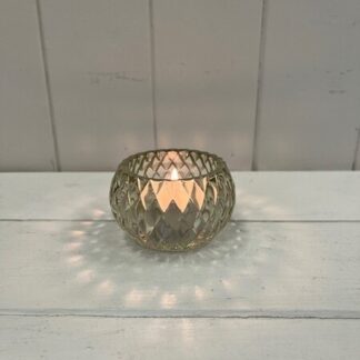 Smokey Brown Diamond Pattern Tealight Holder