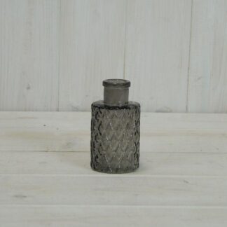 Smoky Grey Mini Geometric Glass Bottle