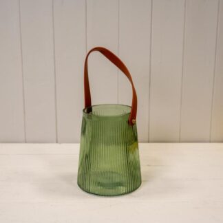 Vintage Green Glass Lantern