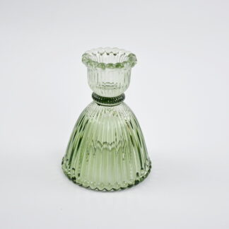 Vintage Green Candle Holder Small