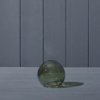 Vintage Green Globe Glass Vase