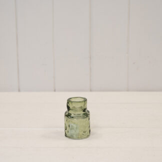 Small Vintage Green Textured Candle Holder