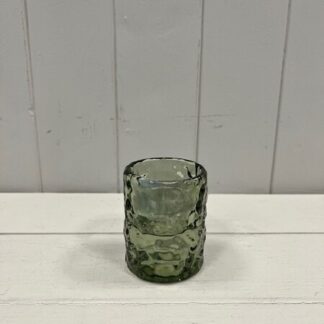 Large Vintage Green Straight Textured Candle Holder
