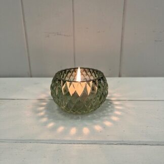 Vintage Green Diamond Pattern Tealight Holder
