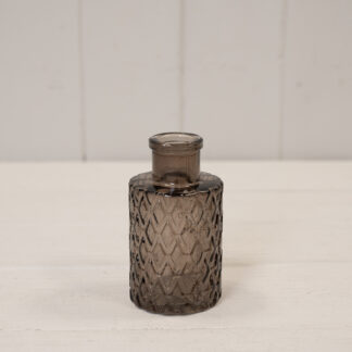 Warm Grey Mini Geometric Glass Bottle