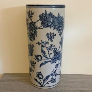 Umbrella Stand Vintage Blue & White Magnolia Design