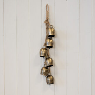 Metal Gold 6 Cowbell Hanging Garland