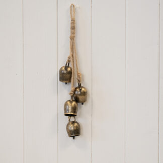 Metal Gold 4 Small Cowbell Hanging Garland