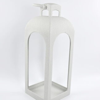 Off White Metal Open Faced Lantern Small