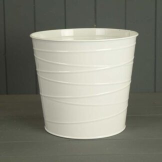 White Zinc Pot (with drainage Holes)