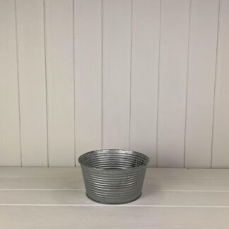 Ribbed Zinc Round Tapered Bowl