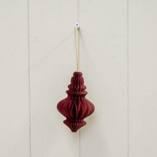 Set of 3 Claret Red Chandelier Paper Baubles