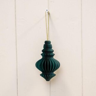 Set of 3 Dark Green Chandelier Paper Baubles