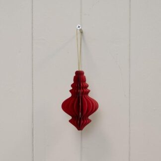 Set of 3 Deep Red Chandelier Paper Baubles