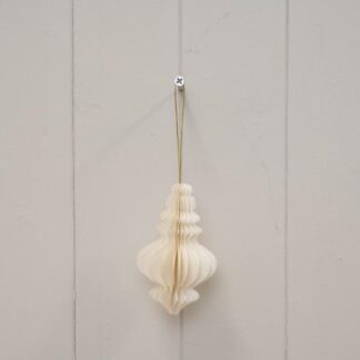 Set of 3 Off White Chandelier Paper Baubles