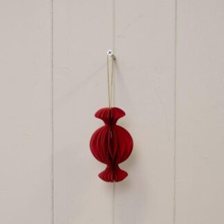Set of 3 Deep Red Candy Baubles