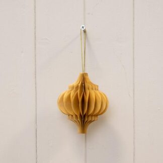 Set of 3 Caramel Spinning Top Paper Baubles