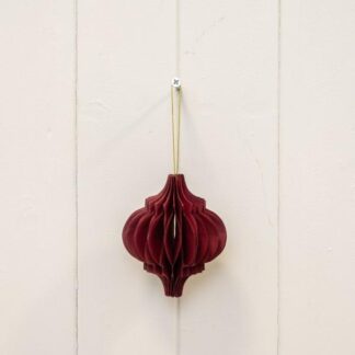 Set of 3 Claret Red Spinning Top Baubles