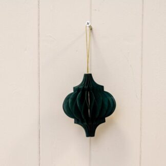 Set of 3 Dark Green Spinning Top Baubles