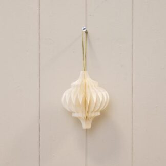 Set of 3 Off White Spinning Top Baubles