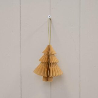 Set of 3 Caramel Tree Paper Baubles