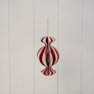 Red and White Candy Stripe Sweet Paper Baubles