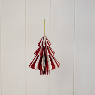 Red and White Candy Stripe Tree Paper Baubles