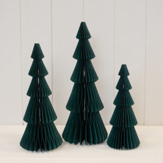 Set of 3 Green Standing Paper Trees