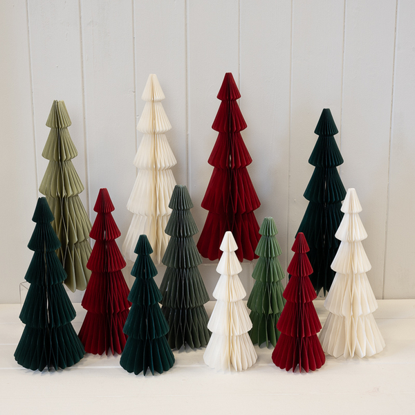 Set of 3 Red Standing Paper Trees