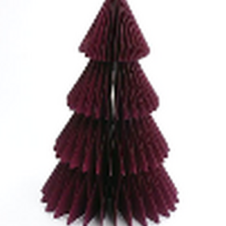Set of 3 Claret Red Paper Christmas Trees