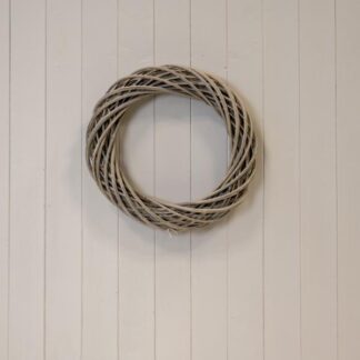 Grey Round Thick Willow Wreath