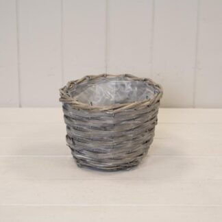 Round Greywashed Pot