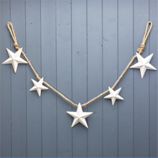 White Metal Star Garland