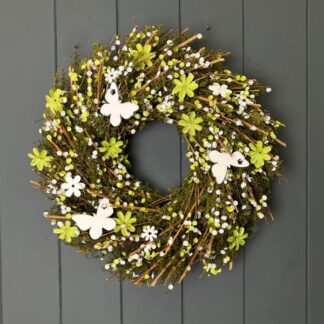 Twig Flower And Butterfly Wreath
