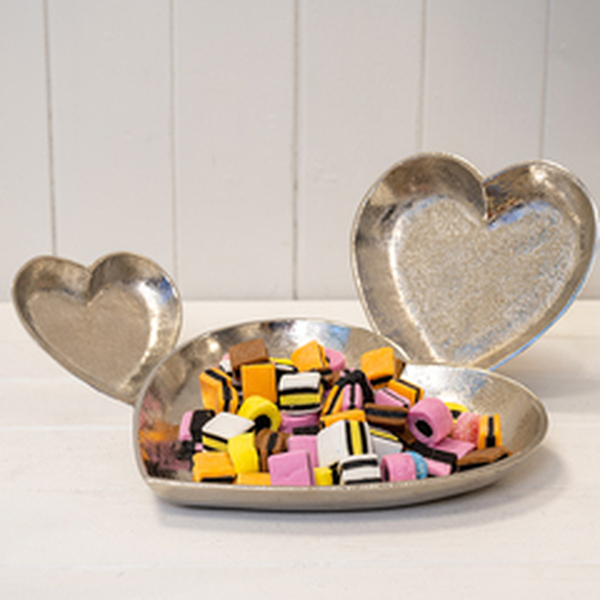 Silver Heart Shape Plate 16x16.5x1.5cm