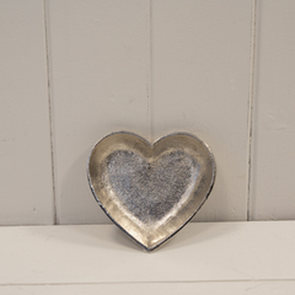 Silver Heart Shape Plate 16x16.5x1.5cm