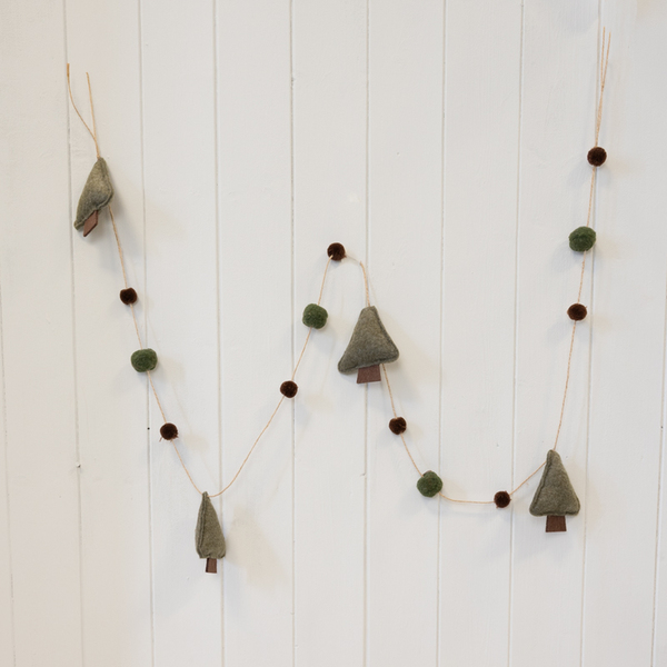 Felt Garland with Christmas Trees