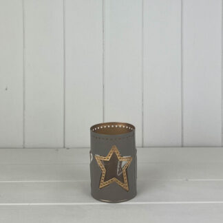 Grey Tealight Holder with Star Design