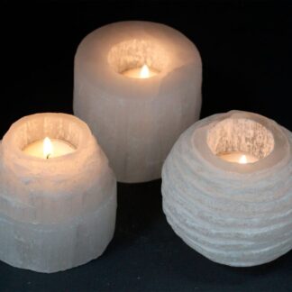 Selenite Mountain Top Candle Holder - 8 cm
