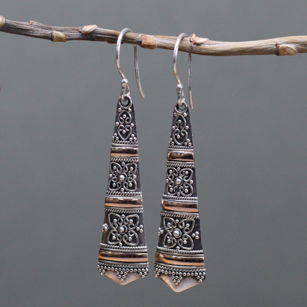 Silver & Gold Earring - Tribal Drops