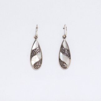 Shell & Silver Earrings - Teardrop- MOP