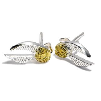 Harry Potter Silver Plated Golden Snitch Stud Earrings