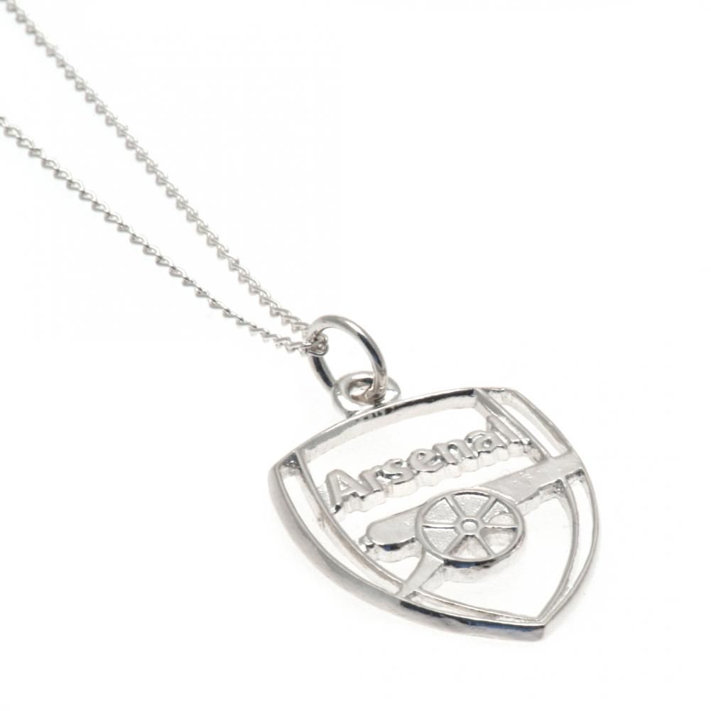 Arsenal FC Sterling Silver Crest Pendant & Chain