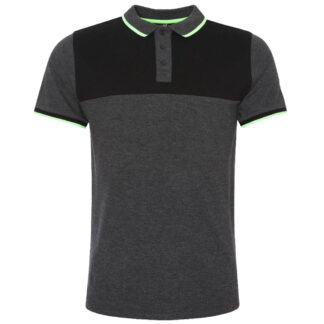 Liverpool FC Neon Panel Polo Mens Charcoal