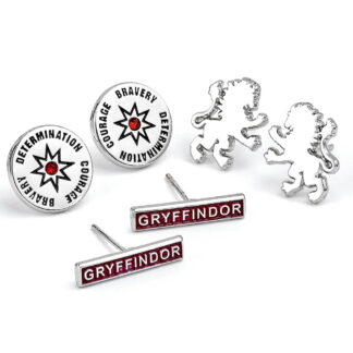 Harry Potter Silver Plated Gryffindor Stud Earring Set